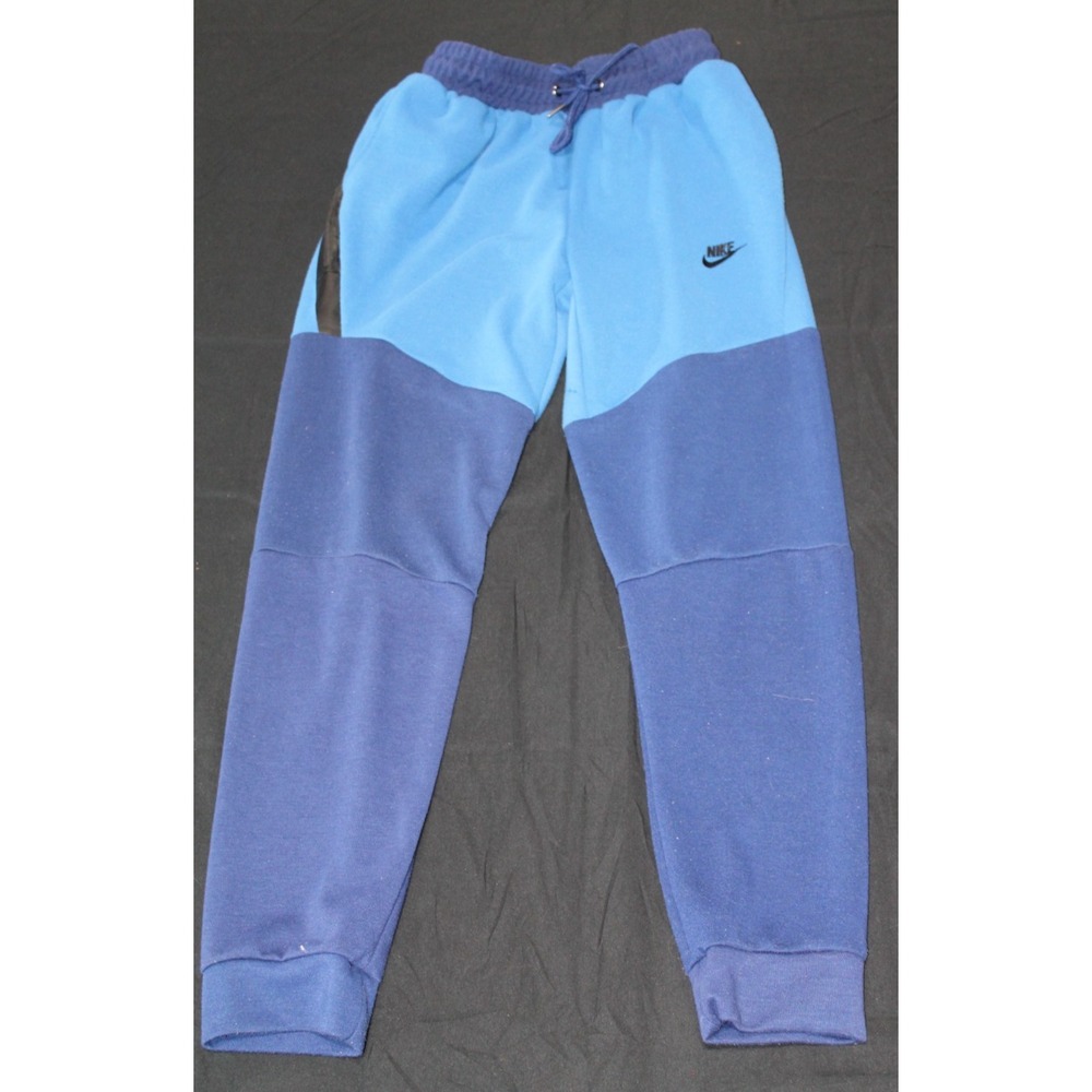 Vintage Nike Sweatpants Mens L Blue Colorblock Joggers Embroidered Swoosh Y2K